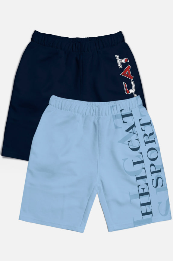 Boys Pack Of Typographic Printed Cotton Sports Shorts