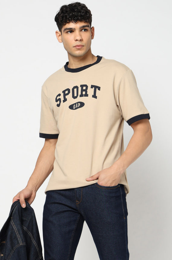 Men Typography Printed Pure Cotton T-shirt
