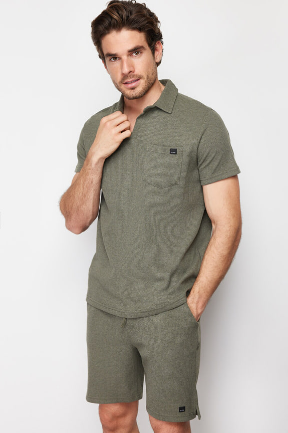 Textured Short Sleeves Tracksuit